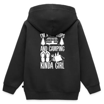 Camping Flip Flops Camper Natur Outdoor - Kinder Premium Organic Zip Hoodie - Schwarz - Hinten - AI Model Kid Male (0cm)
