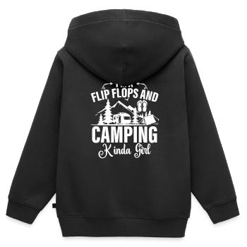 Camping Flip Flops Camper Natur Outdoor - Kinder Premium Organic Zip Hoodie - Schwarz - Hinten - AI Model Kid Male (0cm)