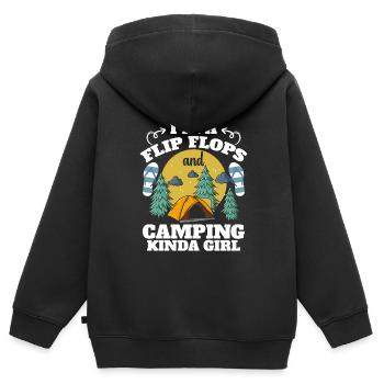 Camping Flip Flops Camper Natur Outdoor - Kinder Premium Organic Zip Hoodie - Schwarz - Hinten - AI Model Kid Male (0cm)