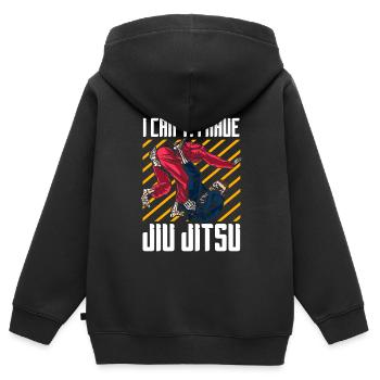 Jiu Jitsu Brésilien BJJ MMA Grappling - Sweat Premium à capuche zippé enfant bio - noir - Dos - AI Model Kid Male (0cm)