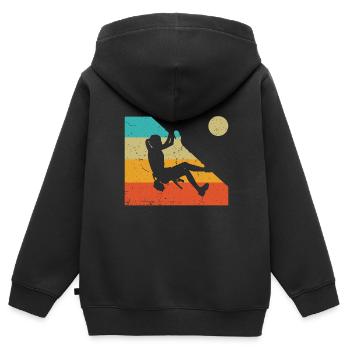 Grimpeur Escalade Montagne - Sweat Premium à capuche zippé enfant bio - noir - Dos - AI Model Kid Male (0cm)