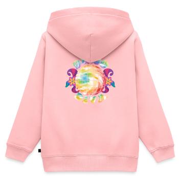 Disco Groovy Hippie 70s 80er Vintage Siebziger - Kinder Premium Organic Zip Hoodie - Rosa - Hinten - AI Model Kid Female (0cm)