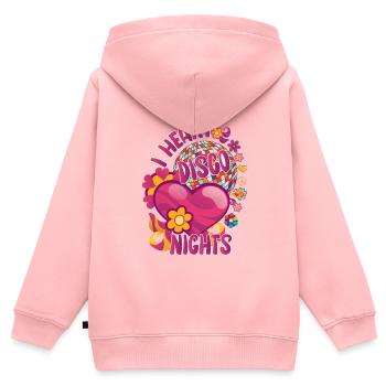 Disco Groovy Hippie 70s 80er Vintage Siebziger - Kinder Premium Organic Zip Hoodie - Rosa - Hinten - AI Model Kid Female (0cm)