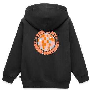 Disco Groovy Hippie 70s 80er Vintage Siebziger - Kinder Premium Organic Zip Hoodie - Schwarz - Hinten - AI Model Kid Male (0cm)