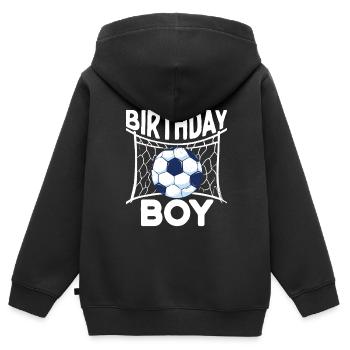 Geburtstagsbuldenfußballspieler Bday Team Party - Kinder Premium Organic Zip Hoodie - Schwarz - Hinten - AI Model Kid Male (0cm)