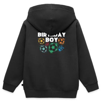 Geburtstagsbuldenfußballspieler Bday Team Party - Kinder Premium Organic Zip Hoodie - Schwarz - Hinten - AI Model Kid Male (0cm)