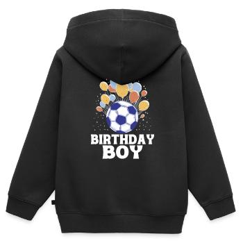 Geburtstagsbuldenfußballspieler Bday Team Party - Kinder Premium Organic Zip Hoodie - Schwarz - Hinten - AI Model Kid Male (0cm)