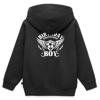 Geburtstagsbuldenfußballspieler Bday Team Party - Kinder Premium Organic Zip Hoodie - Schwarz - Hinten - AI Model Kid Male (0cm)