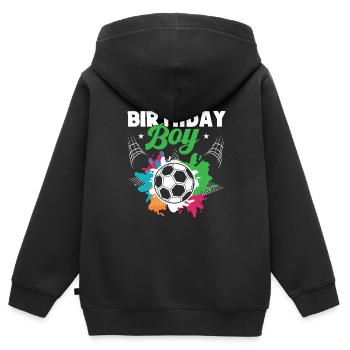 Geburtstagsbuldenfußballspieler Bday Team Party - Kinder Premium Organic Zip Hoodie - Schwarz - Hinten - AI Model Kid Male (0cm)