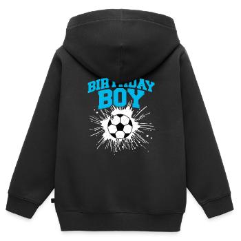 Geburtstagsbuldenfußballspieler Bday Team Party - Kinder Premium Organic Zip Hoodie - Schwarz - Hinten - AI Model Kid Male (0cm)