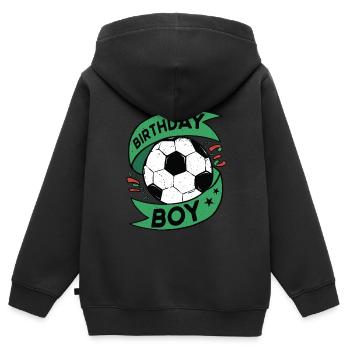 Geburtstagsbuldenfußballspieler Bday Team Party - Kinder Premium Organic Zip Hoodie - Schwarz - Hinten - AI Model Kid Male (0cm)
