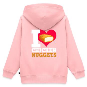 Hühnernuggets Lustiger Fastfood Nugget Liebhaber - Kinder Premium Organic Zip Hoodie - Rosa - Hinten - AI Model Kid Female (0cm)