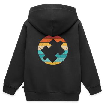 Puzzle Pièce Puzzle Amateur de Puzzle - Sweat Premium à capuche zippé enfant bio - noir - Dos - AI Model Kid Male (0cm)