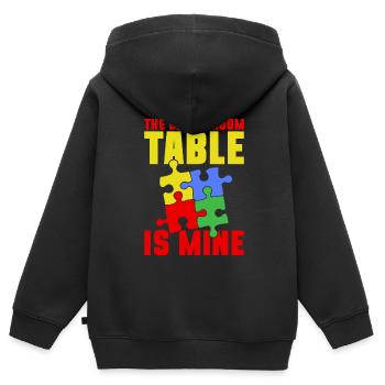 Puzzle Pièce Puzzle Amateur de Puzzle - Sweat Premium à capuche zippé enfant bio - noir - Dos - AI Model Kid Male (0cm)