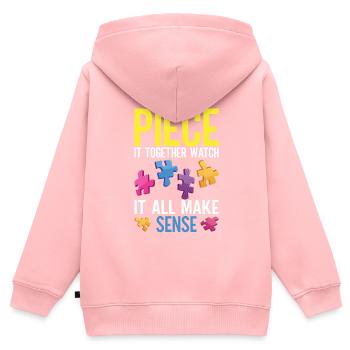 Jigsaw Puzzle Piece Puzzle Lover - Kinder Premium Organic Zip Hoodie - Rosa - Hinten - AI Model Kid Female (0cm)