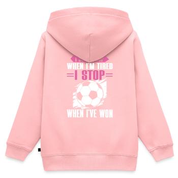 Fußballmädchen Teen Soccer Liebhaber Spieler - Kinder Premium Organic Zip Hoodie - Rosa - Hinten - AI Model Kid Female (0cm)