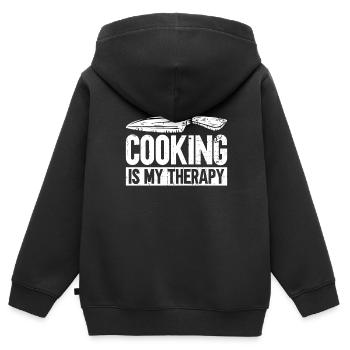 Küchenkochliebhaber Kulinarischer Koch - Kinder Premium Organic Zip Hoodie - Schwarz - Hinten - AI Model Kid Male (0cm)
