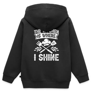 Küchenkochliebhaber Kulinarischer Koch - Kinder Premium Organic Zip Hoodie - Schwarz - Hinten - AI Model Kid Male (0cm)