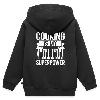 Küchenkochliebhaber Kulinarischer Koch - Kinder Premium Organic Zip Hoodie - Schwarz - Hinten - AI Model Kid Male (0cm)