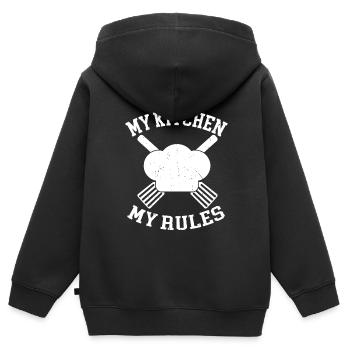 Küchenkochliebhaber Kulinarischer Koch - Kinder Premium Organic Zip Hoodie - Schwarz - Hinten - AI Model Kid Male (0cm)