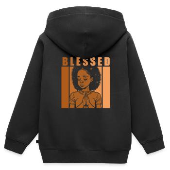 Afroamerikaner Christus Jesus Schwarze Frauen - Kinder Premium Organic Zip Hoodie - Schwarz - Hinten - AI Model Kid Male (0cm)