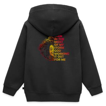 Afroamerikaner Christus Jesus Schwarze Frauen - Kinder Premium Organic Zip Hoodie - Schwarz - Hinten - AI Model Kid Male (0cm)