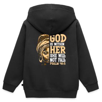 Afroamerikaner Christus Jesus Schwarze Frauen - Kinder Premium Organic Zip Hoodie - Schwarz - Hinten - AI Model Kid Male (0cm)