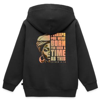 Afroamerikaner Christus Jesus Schwarze Frauen - Kinder Premium Organic Zip Hoodie - Schwarz - Hinten - AI Model Kid Male (0cm)