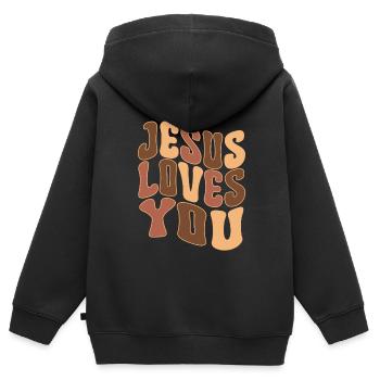 Afroamerikaner Christus Jesus Schwarze Frauen - Kinder Premium Organic Zip Hoodie - Schwarz - Hinten - AI Model Kid Male (0cm)