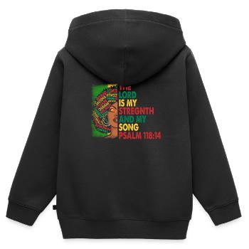 Afroamerikaner Christus Jesus Schwarze Frauen - Kinder Premium Organic Zip Hoodie - Schwarz - Hinten - AI Model Kid Male (0cm)