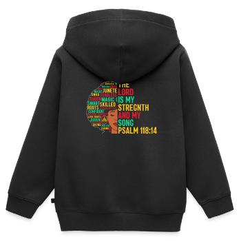Afroamerikaner Christus Jesus Schwarze Frauen - Kinder Premium Organic Zip Hoodie - Schwarz - Hinten - AI Model Kid Male (0cm)