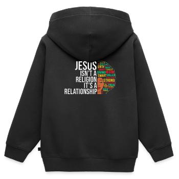 Afroamerikaner Christus Jesus Schwarze Frauen - Kinder Premium Organic Zip Hoodie - Schwarz - Hinten - AI Model Kid Male (0cm)