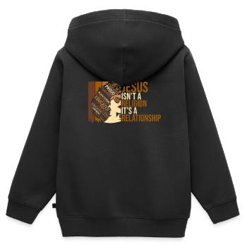 Afroamerikaner Christus Jesus Schwarze Frauen - Kinder Premium Organic Zip Hoodie - Schwarz - Hinten - AI Model Kid Male (0cm)