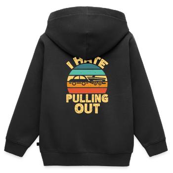 Drôle de capitaine de bateau se retirant - Sweat Premium à capuche zippé enfant bio - noir - Dos - AI Model Kid Male (0cm)