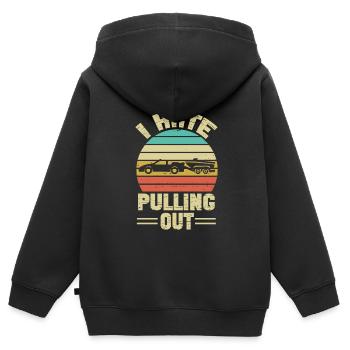 Drôle de capitaine de bateau se retirant - Sweat Premium à capuche zippé enfant bio - noir - Dos - AI Model Kid Male (0cm)