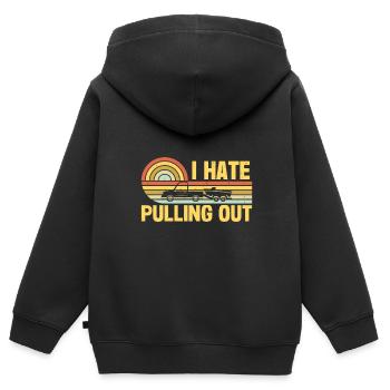 Drôle de capitaine de bateau se retirant - Sweat Premium à capuche zippé enfant bio - noir - Dos - AI Model Kid Male (0cm)