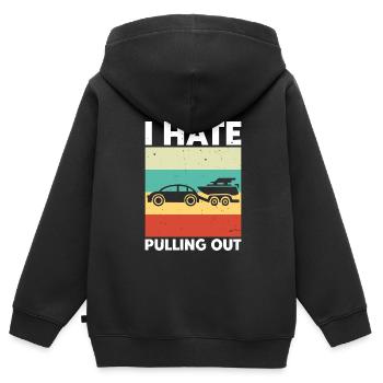 Drôle de capitaine de bateau se retirant - Sweat Premium à capuche zippé enfant bio - noir - Dos - AI Model Kid Male (0cm)