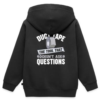 Ruban adhésif Engineer Humorous pour hommes - Sweat Premium à capuche zippé enfant bio - noir - Dos - AI Model Kid Male (0cm)