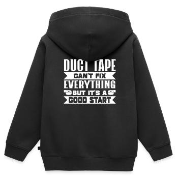 Ruban adhésif Engineer Humorous pour hommes - Sweat Premium à capuche zippé enfant bio - noir - Dos - AI Model Kid Male (0cm)