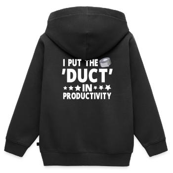 Ruban adhésif Engineer Humorous pour hommes - Sweat Premium à capuche zippé enfant bio - noir - Dos - AI Model Kid Male (0cm)