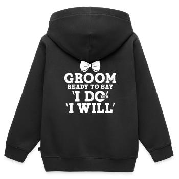 Bräutigam Bachelor Party Unkraut - Kinder Premium Organic Zip Hoodie - Schwarz - Hinten - AI Model Kid Male (0cm)