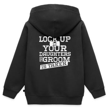 Bräutigam Bachelor Party Unkraut - Kinder Premium Organic Zip Hoodie - Schwarz - Hinten - AI Model Kid Male (0cm)