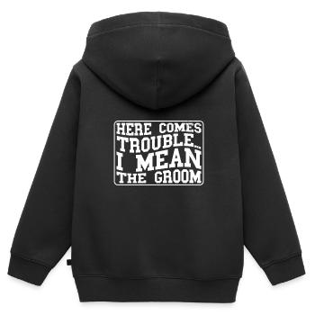 Bräutigam Bachelor Party Unkraut - Kinder Premium Organic Zip Hoodie - Schwarz - Hinten - AI Model Kid Male (0cm)