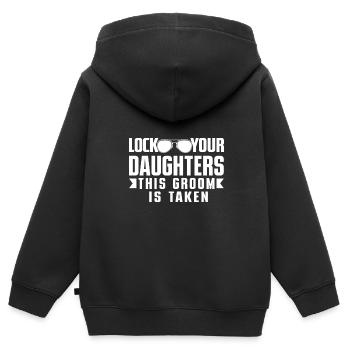 Bräutigam Bachelor Party Unkraut - Kinder Premium Organic Zip Hoodie - Schwarz - Hinten - AI Model Kid Male (0cm)