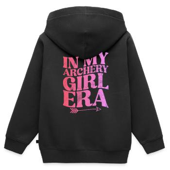Tir à l’arc Chasse à l’arc Filles Chasse à la flèche - Sweat Premium à capuche zippé enfant bio - noir - Dos - AI Model Kid Male (0cm)