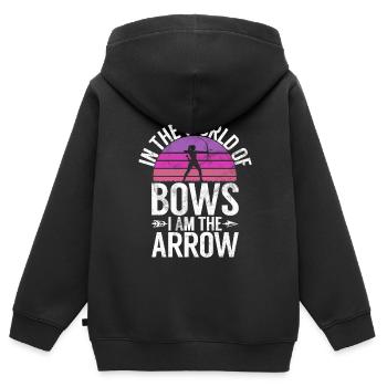 Bogenschießen Bowhunter Shooting Girls Pfeiljagd - Kinder Premium Organic Zip Hoodie - Schwarz - Hinten - AI Model Kid Male (0cm)