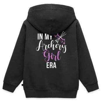 Tir à l’arc Chasse à l’arc Filles Chasse à la flèche - Sweat Premium à capuche zippé enfant bio - noir - Dos - AI Model Kid Male (0cm)