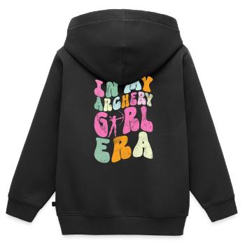 Bogenschießen Bowhunter Shooting Girls Pfeiljagd - Kinder Premium Organic Zip Hoodie - Schwarz - Hinten - AI Model Kid Male (0cm)