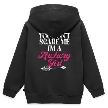 Tir à l’arc Chasse à l’arc Filles Chasse à la flèche - Sweat Premium à capuche zippé enfant bio - noir - Dos - AI Model Kid Male (0cm)