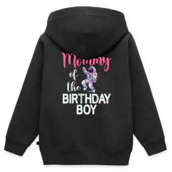 Mutter Des Geburtstagskinders Raum Astronauten - Kinder Premium Organic Zip Hoodie - Schwarz - Hinten - AI Model Kid Male (0cm)